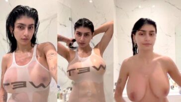 Mia Khalifa Nude Wet Tank Top Shower OnlyFans Livestream Leaked