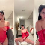 Camilla Araujo Red Bodysuit Masturbation Through Panties Video Leaked